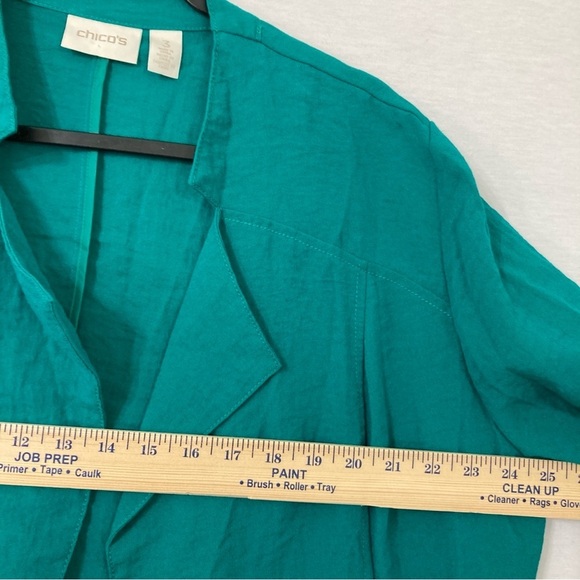 Chico's Green Lightweight Open Front Jacket size XL / 3 Office Business - Picture 3 of 8